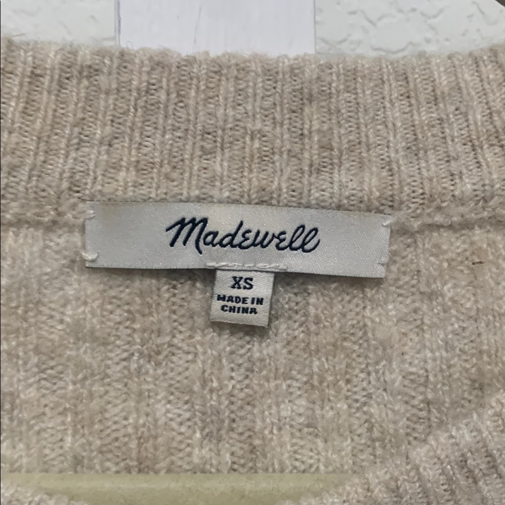Madewell Cream Bell Sleeve Wool Blend Sweater Size XS - Picture 2 of 7